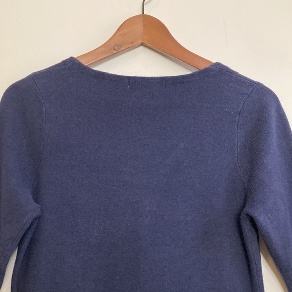 Boden Dress Womens 6 8 Navy Blue Fit Flare Sweater Knit Knee Length Scoop Neck - Picture 4 of 13